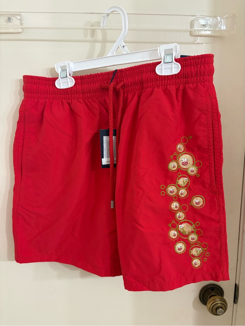 Vilebrequin Red Swim Trunks with Braided Drawstring
